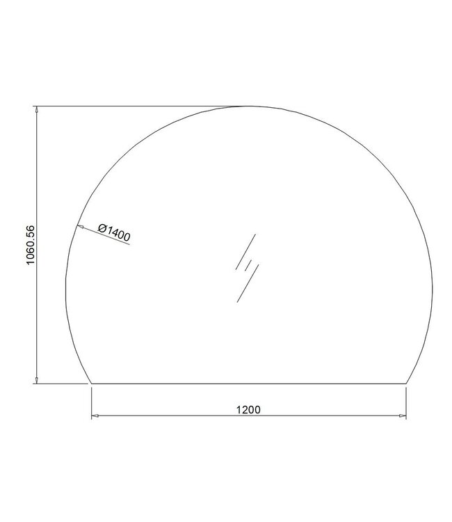 Spiegel Halve Maan Horizon 160cm - met dimbaar ledverlichting - Touch bediening Spiegelverwarming (Optioneel)
