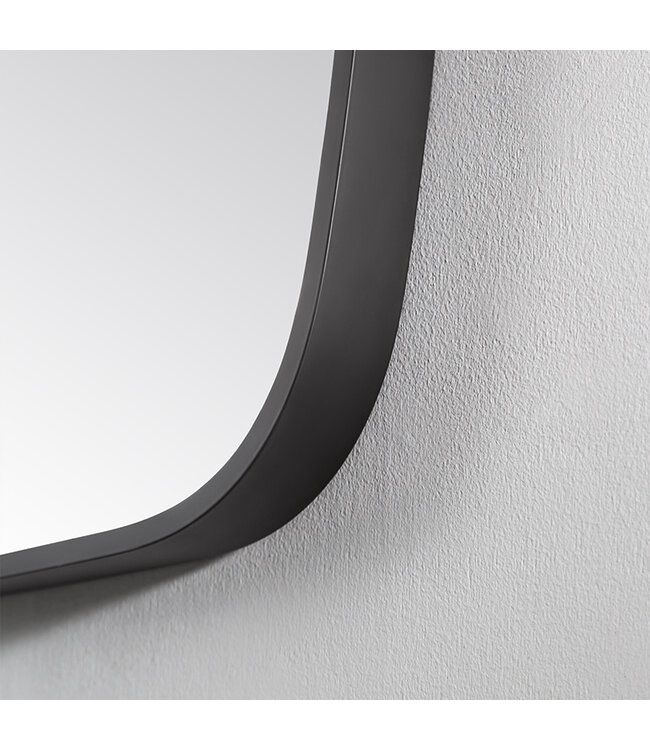 SANI-SUPPLY Spiegel Element Ovaal Mat Zwart 100cm - met dimbaar ledverlichting - Touch bediening - Spiegelverwarming (Optioneel)