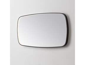 Spiegel Element Ovaal Mat Zwart 100cm - met dimbaar ledverlichting - Touch bediening - Spiegelverwarming (Optioneel)