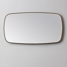 Spiegel Element Ovaal Mat Zwart 140cm - met dimbaar ledverlichting - Touch bediening - Spiegelverwarming (Optioneel)