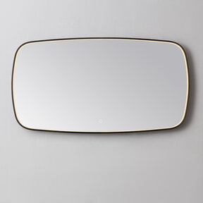 Spiegel Element Ovaal Mat Zwart 140cm - met dimbaar ledverlichting - Touch bediening - Spiegelverwarming (Optioneel)