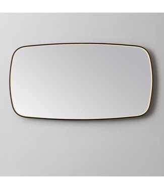 SANI-SUPPLY Spiegel Element Ovaal Mat Zwart 140cm - met dimbaar ledverlichting - Touch bediening - Spiegelverwarming (Optioneel)