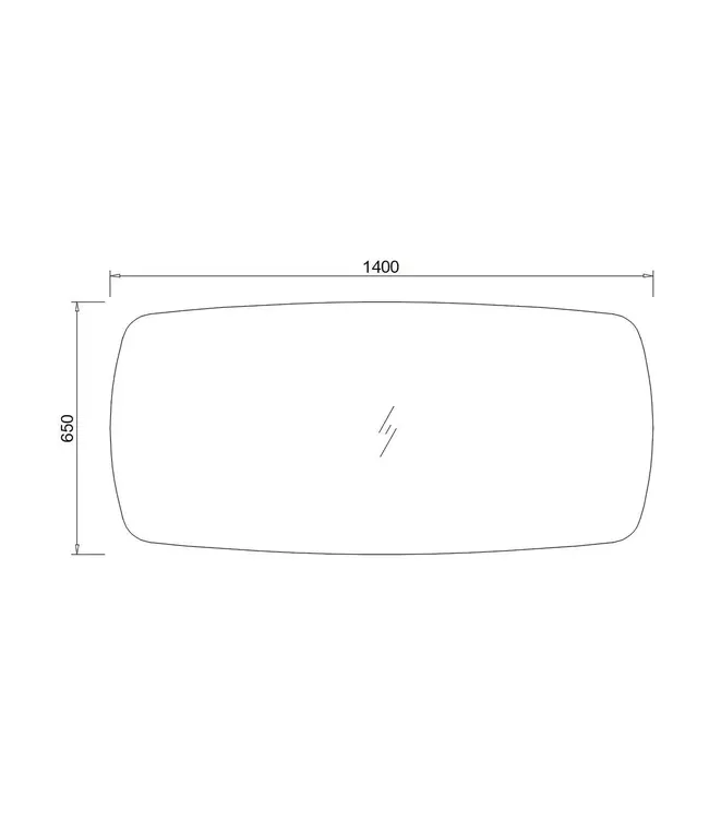 Spiegel Element Ovaal Mat Zwart 140cm - met dimbaar ledverlichting - Touch bediening - Spiegelverwarming (Optioneel)