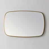 Spiegel Element Ovaal Geborsteld Goud 100cm - met dimbaar ledverlichting - Touch bediening - Spiegelverwarming (Optioneel)