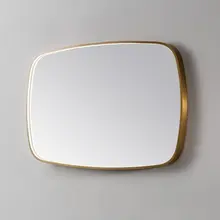 Spiegel Element Ovaal Geborsteld Goud 100cm - met dimbaar ledverlichting - Touch bediening - Spiegelverwarming (Optioneel)