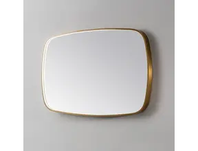Spiegel Element Ovaal Geborsteld Goud 120cm - met dimbaar ledverlichting - Touch bediening - Spiegelverwarming (Optioneel)