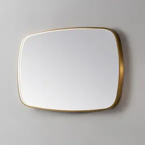 Spiegel Element Ovaal Geborsteld Goud 120cm - met dimbaar ledverlichting - Touch bediening - Spiegelverwarming (Optioneel)