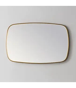 SANI-SUPPLY Spiegel Element Ovaal Geborsteld Goud 140cm - met dimbaar ledverlichting - Touch bediening - Spiegelverwarming (Optioneel)