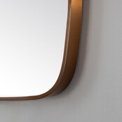 Spiegel Element Ovaal Geborsteld Brons Koper 140cm - met dimbaar ledverlichting - Touch bediening - Spiegelverwarming (Optioneel)