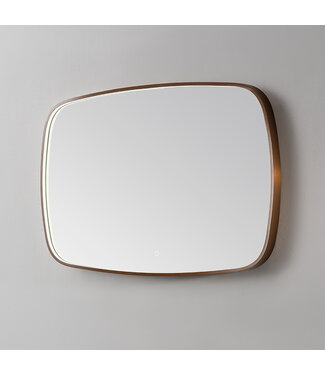 SANI-SUPPLY Spiegel Element Ovaal Geborsteld Brons Koper 140cm - met dimbaar ledverlichting - Touch bediening - Spiegelverwarming (Optioneel)