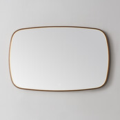 Spiegel Element Ovaal Geborsteld Brons Koper 120cm - met dimbaar ledverlichting - Touch bediening - Spiegelverwarming (Optioneel)