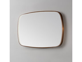 Spiegel Element Ovaal Geborsteld Brons Koper 100cm - met dimbaar ledverlichting - Touch bediening - Spiegelverwarming (Optioneel)
