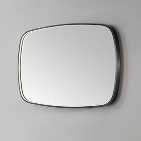 Spiegel Element Ovaal Gunmetal 140cm - met dimbaar ledverlichting - Touch bediening - Spiegelverwarming (Optioneel)