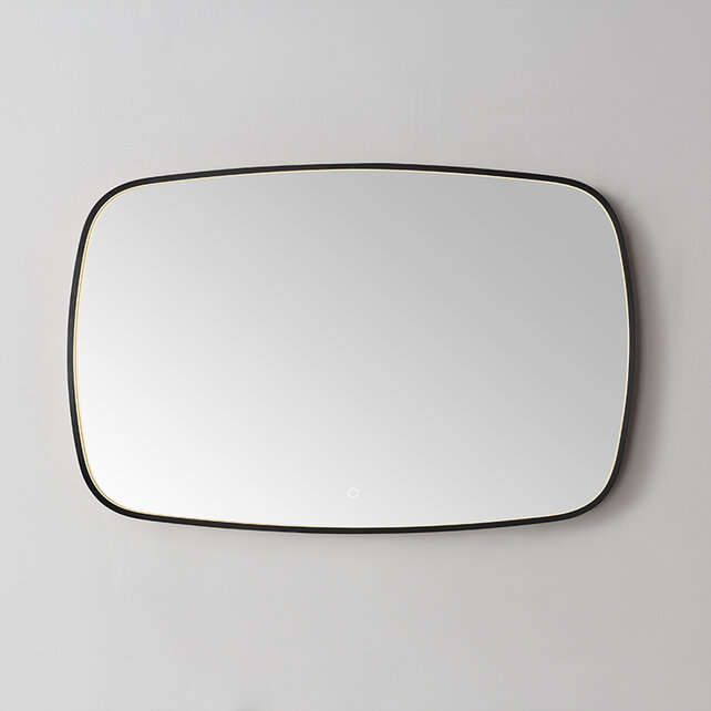 Spiegel Element Ovaal Gunmetal 100cm - met dimbaar ledverlichting - Touch bediening - Spiegelverwarming (Optioneel)