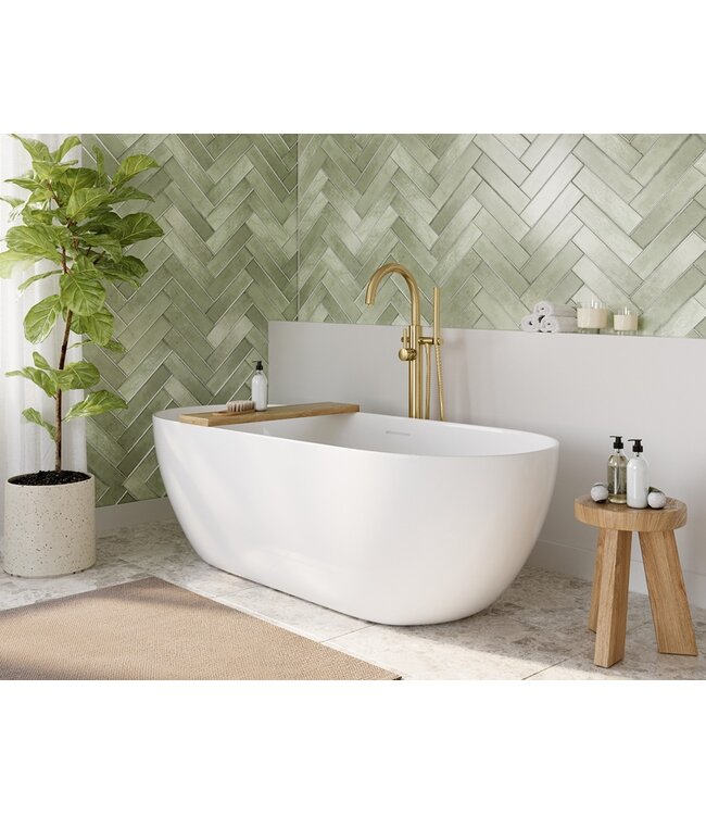 Vrijstaand ligbad Trens Mat wit 180x80cm acryl met waste - 21.3676