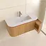 SANI-SUPPLY Wastafelmeubel Eleganza Curve met Ribbels Acacia 100 cm met Wastafel
