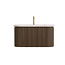 SANI-SUPPLY Wastafelmeubel Eleganza Curve met Ribbels Dark Walnoot 80 cm met Wastafel