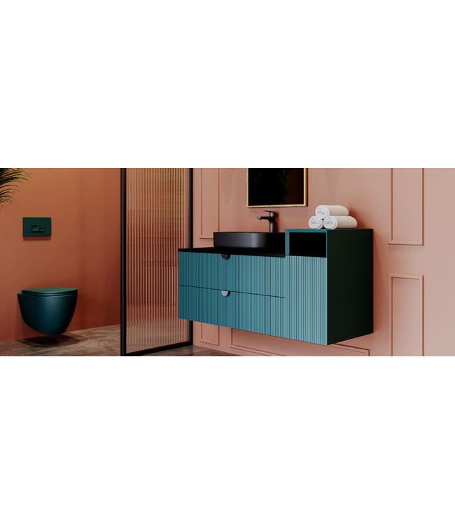 Hangtoilet Randloos Mat Petrol Groen⎢Isvea Sentimenti NEO⎢excl. wc bril