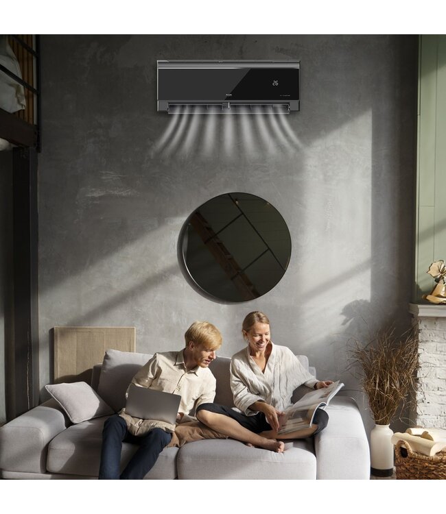 BELRAD Airconditioner Binnenunit Glans Zwart  2,6 kW met WIFI - 9000BTU - Koelen en Verwarmen