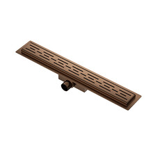 Douchegoot Geborsteld Brons Koper 80cm met Flens - Uitneembaar Sifon + uitneembaar haarfilter - 33.4621