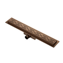 Douchegoot Geborsteld Brons Koper 90cm met Flens - Uitneembaar Sifon + uitneembaar haarfilter - 33.4622