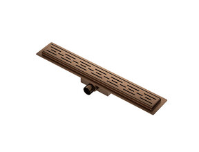 Douchegoot Geborsteld Brons Koper 90cm met Flens - Uitneembaar Sifon + uitneembaar haarfilter - 33.4622