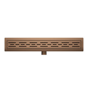 Douchegoot Geborsteld Brons Koper 100cm met Flens - Uitneembaar Sifon + uitneembaar haarfilter - 33.4623