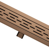 Douchegoot Geborsteld Brons Koper 100cm met Flens - Uitneembaar Sifon + uitneembaar haarfilter - 33.4623