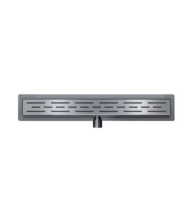 Douchegoot Gunmetal 100cm met Flens - Uitneembaar Sifon + uitneembaar haarfilter - 33.4633