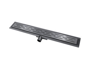Douchegoot Gunmetal 90cm met Flens - Uitneembaar Sifon + uitneembaar haarfilter - 33.4632