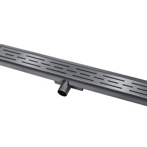 Douchegoot Gunmetal 90cm met Flens - Uitneembaar Sifon + uitneembaar haarfilter - 33.4632