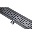 Douchegoot Gunmetal 90cm met Flens - Uitneembaar Sifon + uitneembaar haarfilter - 33.4632