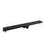 Douchegoot Mat Zwart 50cm met Flens - Uitneembaar Sifon + uitneembaar haarfilter - 33.4191