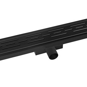 Douchegoot Mat Zwart 70cm met Flens - Uitneembaar Sifon + uitneembaar haarfilter - 33.4185