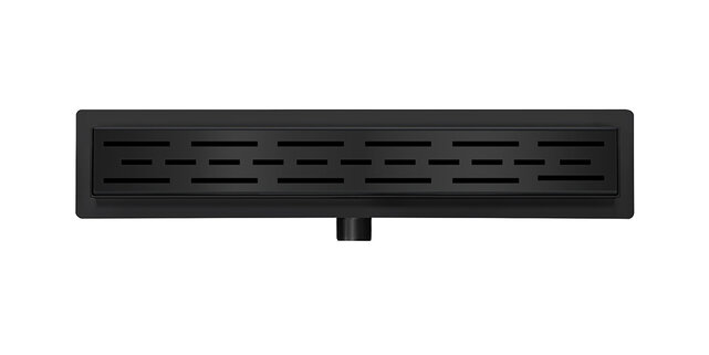 Douchegoot Mat Zwart 80cm met Flens - Uitneembaar Sifon + uitneembaar haarfilter - 33.4186