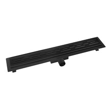 Douchegoot Mat Zwart 100cm met Flens - Uitneembaar Sifon + uitneembaar haarfilter - 33.4188