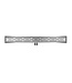Douchegoot Geborsteld RVS 110cm met Flens - Uitneembaar Sifon + uitneembaar haarfilter - 33.4174