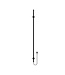 Elektrische Staaf Handdoekradiator Rod Mat Zwart Enkel 60 Watt