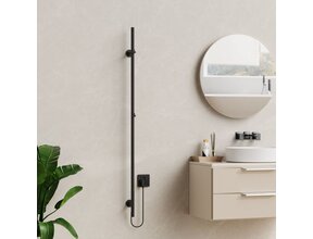 Elektrische Staaf Handdoekradiator Rod Mat Zwart Enkel 60 Watt