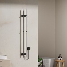 Elektrische Staaf Handdoekradiator Rod Mat Zwart Dubbel 120 Watt