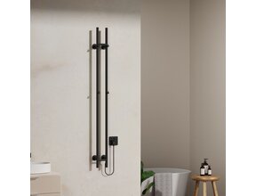 Elektrische Staaf Handdoekradiator Rod Mat Zwart Dubbel 120 Watt