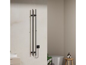 Elektrische Staaf Handdoekradiator Rod Gunmetal Dubbel 120 Watt