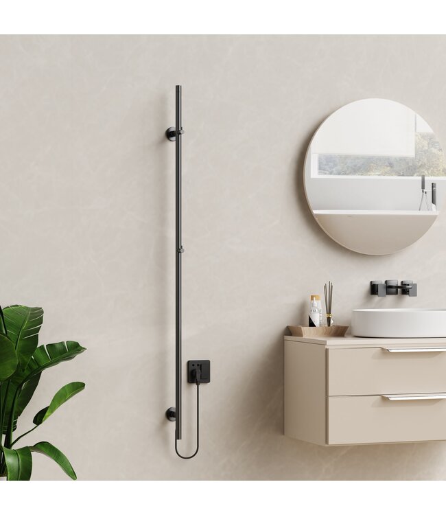 Elektrische Staaf Handdoekradiator Rod Gunmetal Dubbel 120 Watt