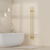 Elektrische Staaf Handdoekradiator Rod Geborsteld Goud Dubbel 120 Watt