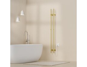 Elektrische Staaf Handdoekradiator Rod Geborsteld Goud Dubbel 120 Watt