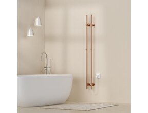 Elektrische Staaf Handdoekradiator Rod Geborsteld Koper Dubbel 120 Watt