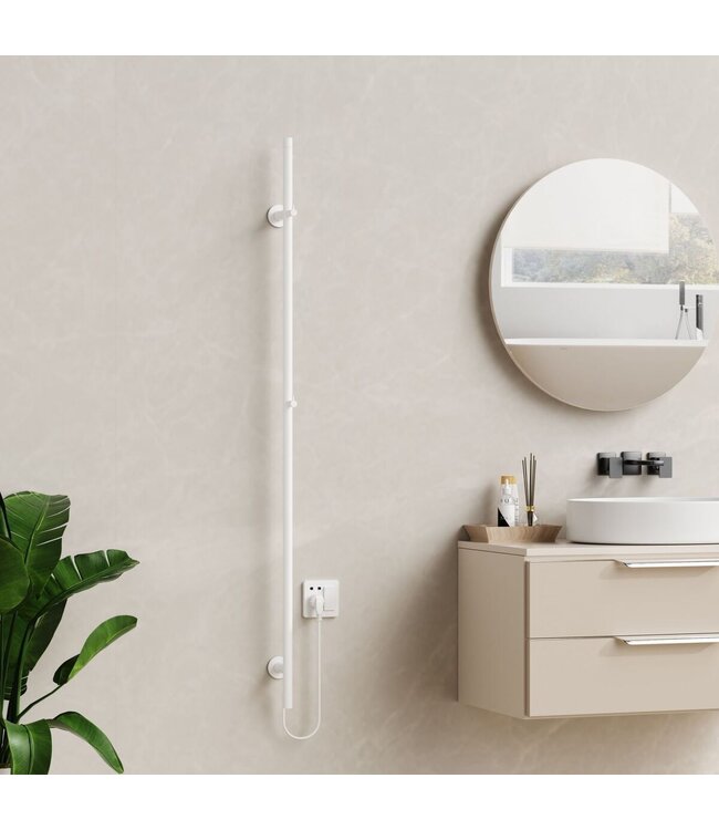 Elektrische Staaf Handdoekradiator Rod Wit Enkel 60 Watt