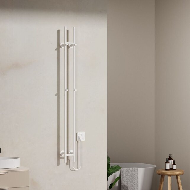 Elektrische Staaf Handdoekradiator Rod Wit Enkel 60 Watt