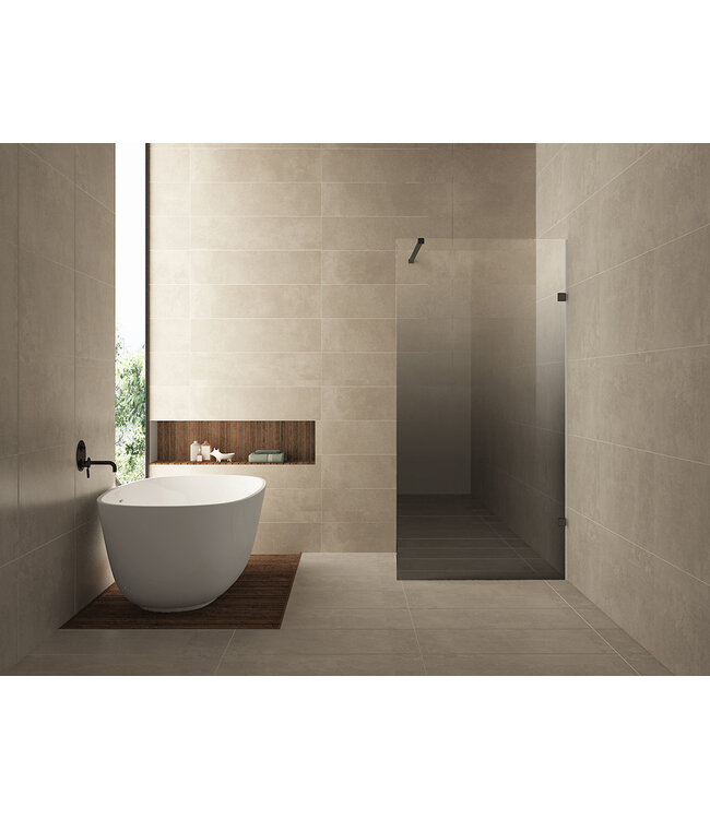 Douchewand 80cm Wiesbaden Less⎢Mat Zwart⎢8mm Spiegel naar Rookglas - 20.3159