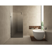 Douchewand 80cm Wiesbaden Less⎢Mat Zwart⎢8mm Spiegel naar Rookglas - 20.3159